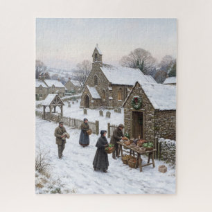 Victorian Church Winter Charity Christmas Jigsaw Puzzle