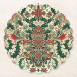 Victorian/Classic/Vintage Christmas Paper Coaster<br><div class="desc">initialise it</div>