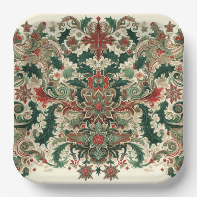 Victorian/Classic/Vintage Christmas Paper Plate (Front)