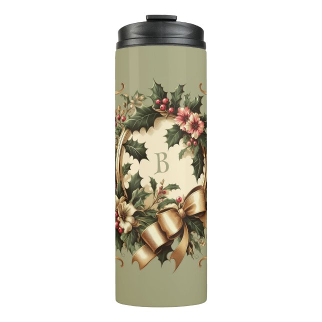 Victorian/Classic/Vintage Christmas Thermal Tumbler (Front)