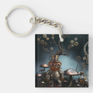 Victorian Clockwork Gummy Bear Mechanical Raven Key Ring