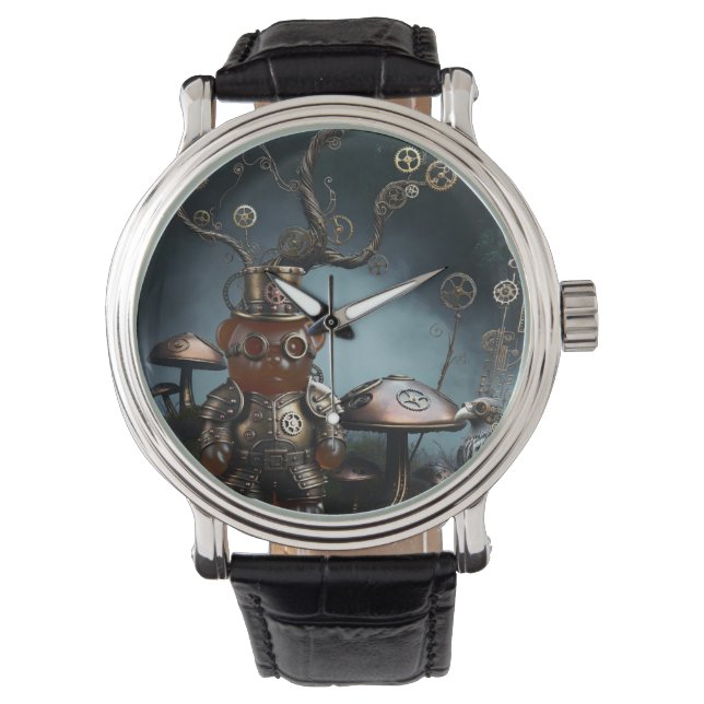 Victorian Clockwork Gummy Bear Mechanical Raven Watch (Front)