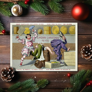 Victorian Clowns Christmas Card