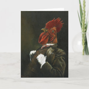 Victorian Cockerel Greetings Card
