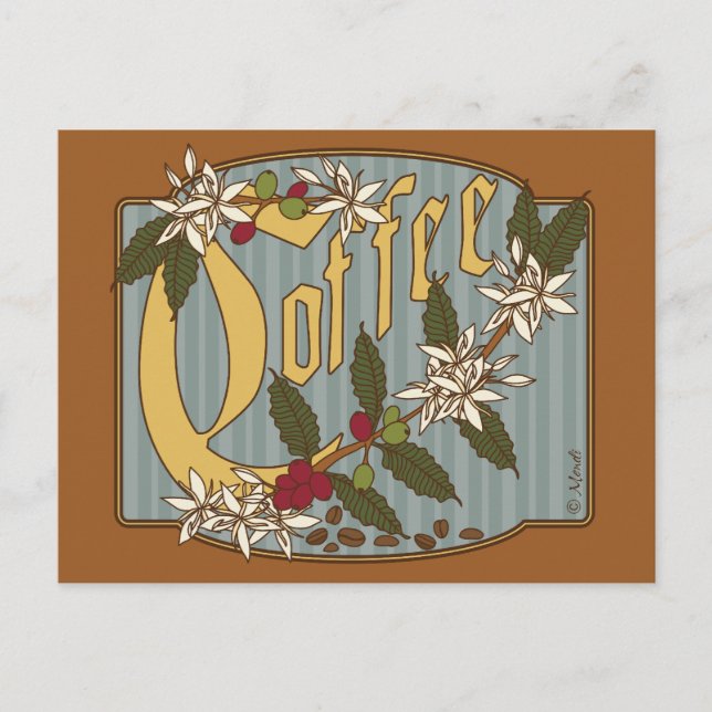 Victorian Coffee Sign Postcard (Front)