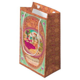 Victorian colonial French floral perfume label Small Gift Bag