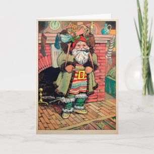 Victorian Colourful Santa Holiday Card