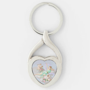 Victorian Coquette Pastel Angel Clouds Key Ring