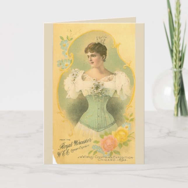 Victorian corset trade card ad (Front)