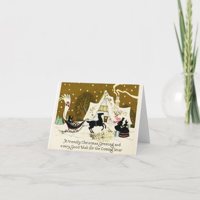 Victorian Country Christmas Note Card (Front)