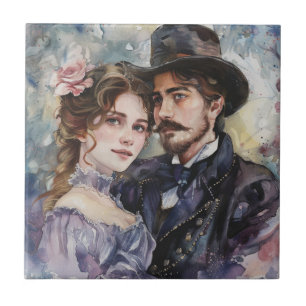 Victorian Couple Ceramic Tile