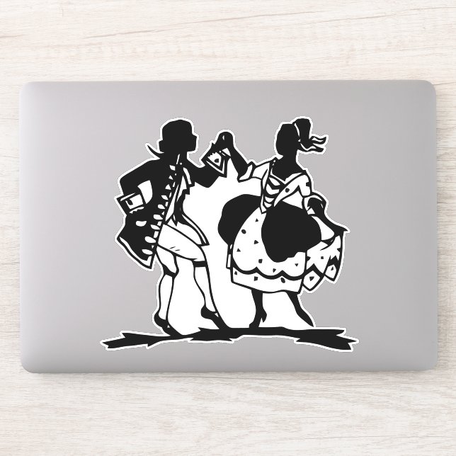 Victorian Couple Dancing Silhouette Art (Computer)