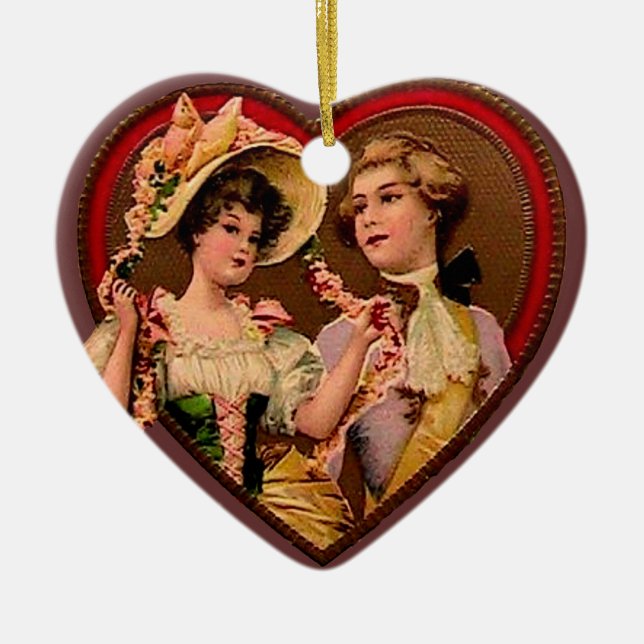 Victorian Couple in Heart Ornament (Front)