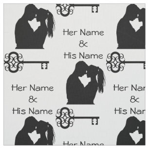Victorian Couple Silhouette Personalise Fabric