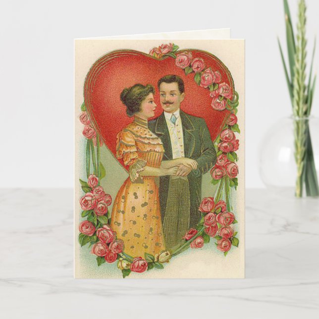 Victorian Couple Valentine's Day Card (Front)