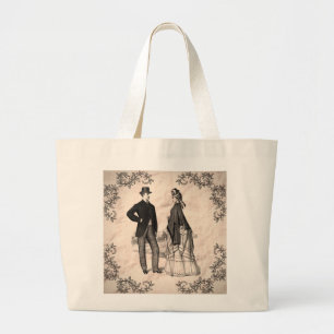 Victorian Couple vintage design tote bag