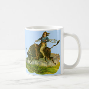 Victorian cowboy bull rider coffee mug
