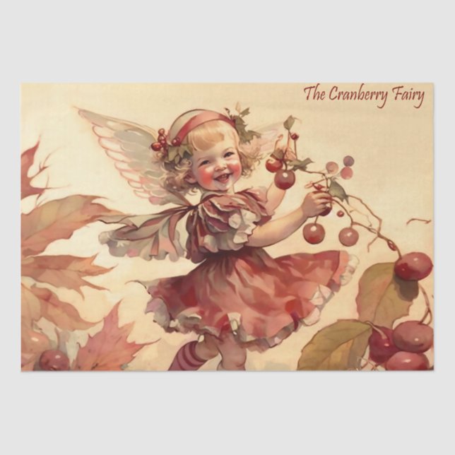 Victorian “Cranberry Fairy"   Tissue Paper (Front)