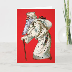 Victorian Creepy Old Santa Holiday Card