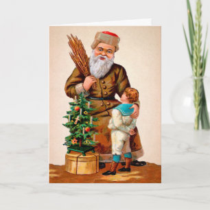 Victorian Creepy Santa Holiday Card