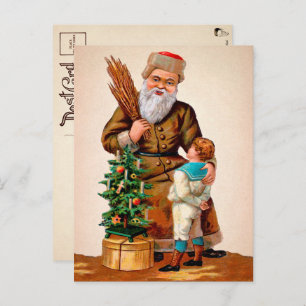 Victorian Creepy  Santa Postcard