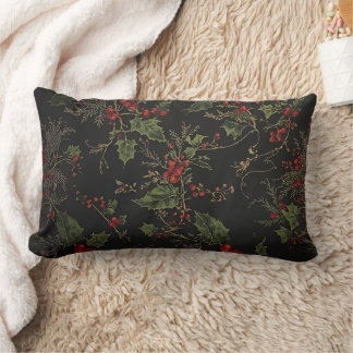 Victorian Crimson Berries Holiday Throw Pillow