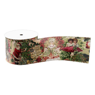 Victorian Crimson Christmas Grosgrain Ribbon