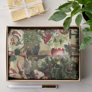 Victorian Crimson Christmas Tissue Paper