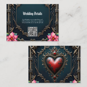 Victorian Crimson  Gothic Heart  Enclosure Card