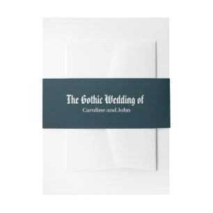 Victorian Crimson  Gothic Heart  Invitation Belly Band