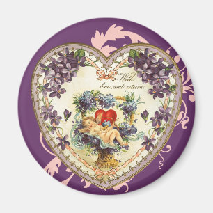 Victorian Cupid Heart Magnet