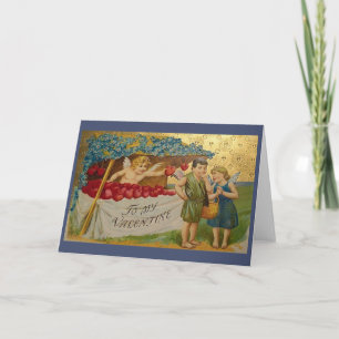 Victorian Cupid Heart Stand Valentine's Day Card