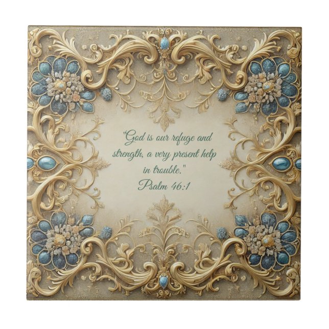 Victorian Customisable Bible Verses  Ceramic Tile (Front)