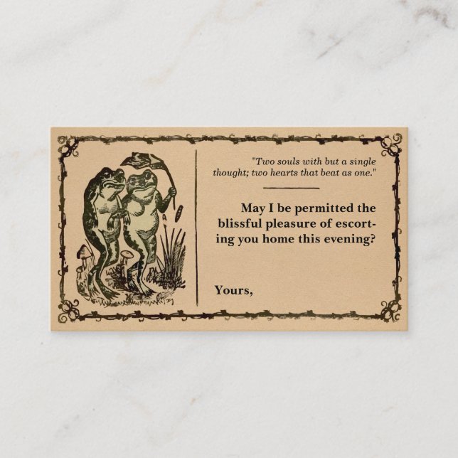 Victorian Customisable Frog Acquaintance Card (Front)
