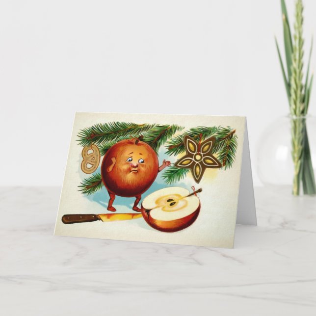 Victorian Cut Apple Christmas Card (Front)