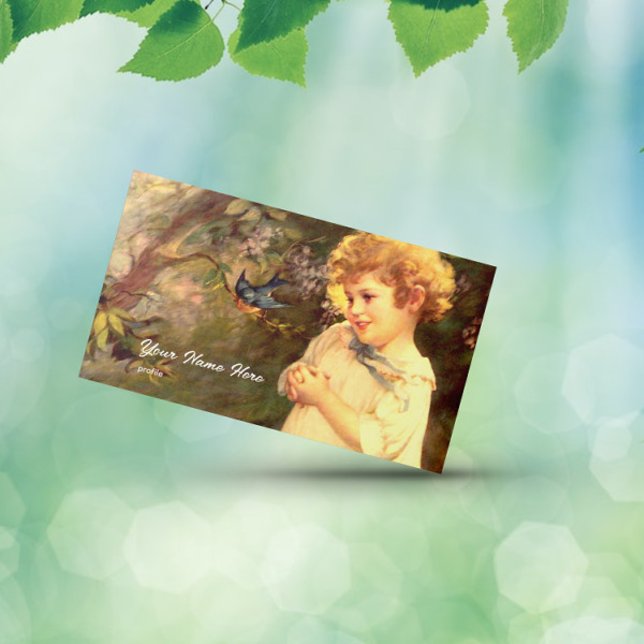 Victorian cutie with birds business card (Creator Uploaded)