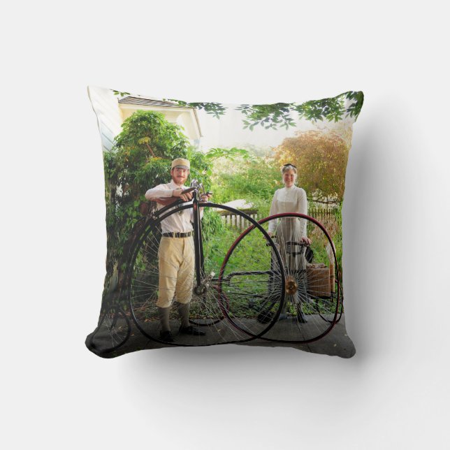 Victorian Cyclists Cushion (Front)