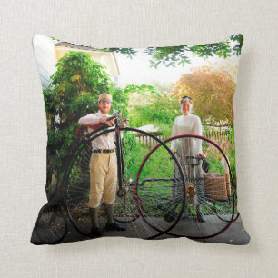 Victorian Cyclists Cushion