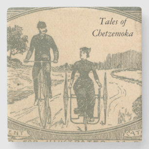 Victorian cyclists stone coaster