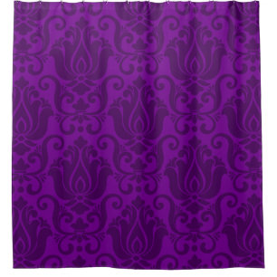victorian damask antique purple wallpaper ornate shower curtain