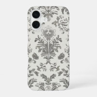 Victorian Damask Floral White Vintage