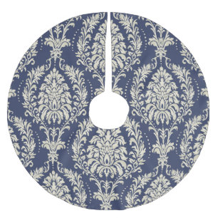 Victorian Damask Wallpaper Vintage Pattern Brushed Polyester Tree Skirt