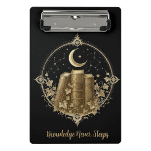 Victorian Dark Academia Books & Moon Journal Mini Clipboard