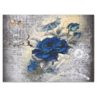 Victorian Dark Blue Rose Ephemera Decoupage