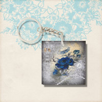 Victorian Dark Blue Rose Ephemera