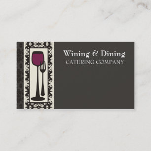 victorian decorative food wine catering biz card
