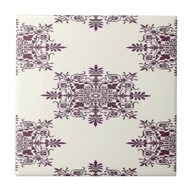 Victorian decorative pattern ceramic tile (Front)