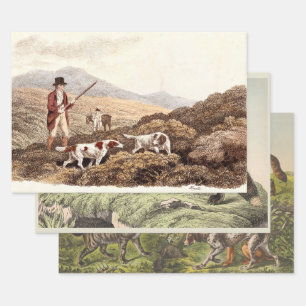 Victorian Dog Prints Wrapping Paper Sheet