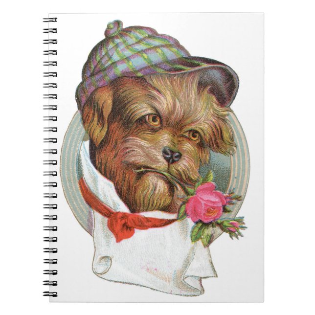 Victorian Dog Spiral Photo Notebook (Front)