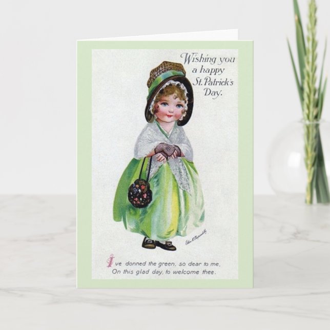 Victorian Donning Of Green St. Patrick's Day Card (Front)